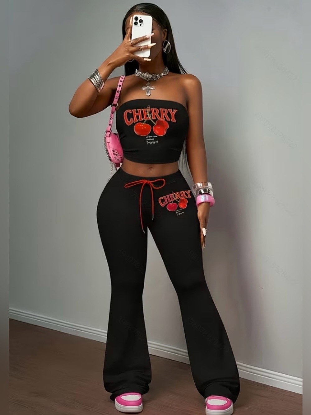 NWOT Cherry 🍒 Graphic Matching 2 Piece Set - Size XXL - Picture 2 of 11